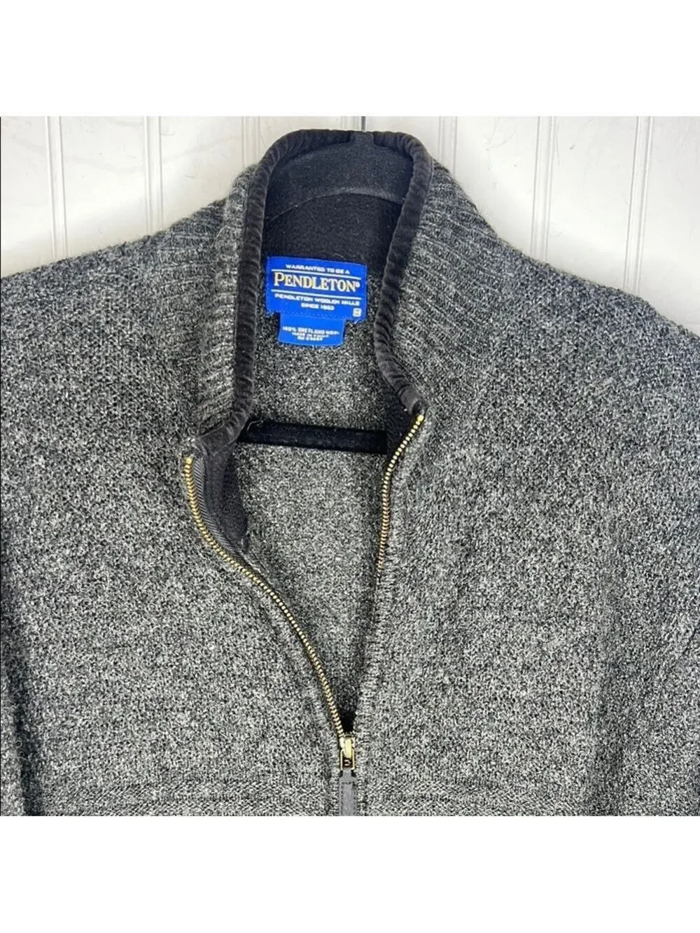 Pendleton Gray Zip Up Sweater